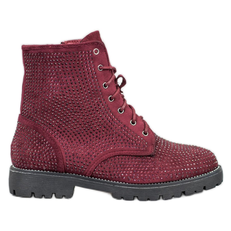 Sweet Shoes Bottines en daim bordeaux rouge