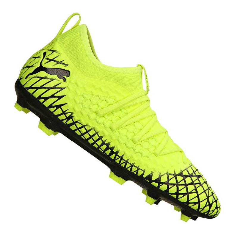 Chaussures de foot Puma Future 4.3 Netfit Fg/Ag Jr 105693-03 multicolore jaune