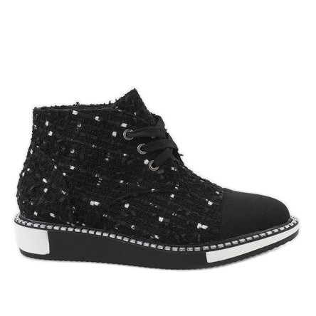 Bottines noires à lacets TS01P le noir