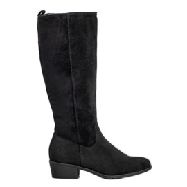 Filippo Bottes en daim classiques noir