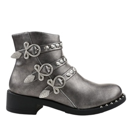 Bottines plates grises à clous HQ2020