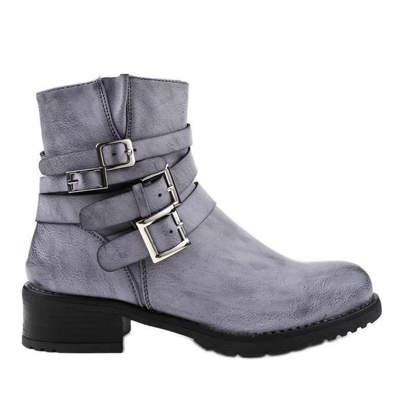 Boots femme bleu marine à boucles 548-PA