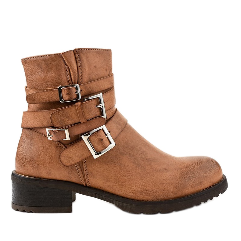 Boots femme marron à boucles 548-PA brun
