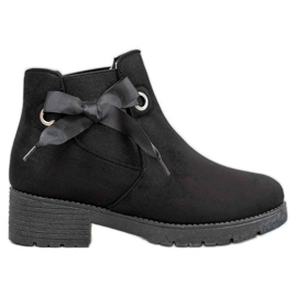 SHELOVET Bottines à enfiler avec un nœud noir