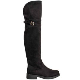 Ideal Shoes Bottes élégantes avec une boucle noir