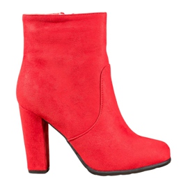 SHELOVET Bottines sexy en daim rouge