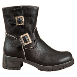 Lucky Shoes Ouvriers avec fermoirs noir