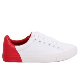 Baskets femme blanches et rouges A88-29 W-RED Ii Genre