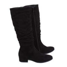 Bottines femme en daim noir noir 3005 Noir le noir