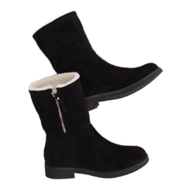 Bottines femme en daim noir S118 Noir