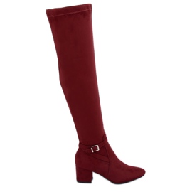 Cuissardes talons bas marron YL-151 Wine Ii Genre rouge Cuissardes talons bas marron YL-151 Wine Ii Genre rouge