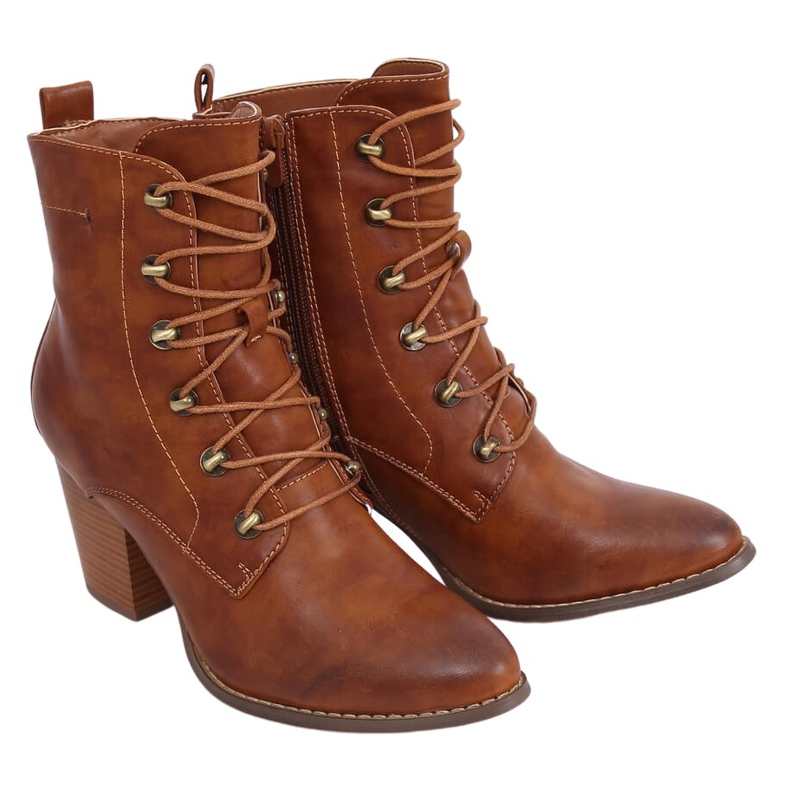 Bottines à lacets camel 3698 Camel brun
