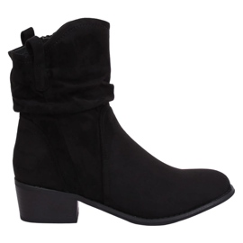 Bottines femme en daim noir noir 3893 Noir le noir
