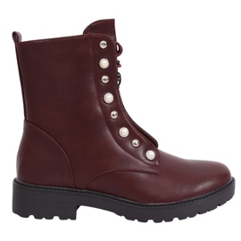 Bottines à lacets BH123-KB Vin rouge