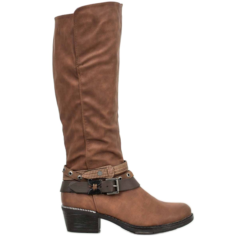 SHELOVET Bottes marron avec ornements brun