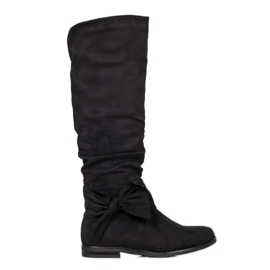 Forever Folie Bottes Avec Noeud noir