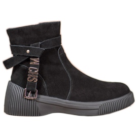 Filippo Bottines en cuir sur la plate-forme le noir