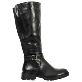 Filippo Bottes noires avec élastique le noir