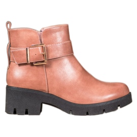 Super Me Bottes sur la plate-forme avec une boucle rose