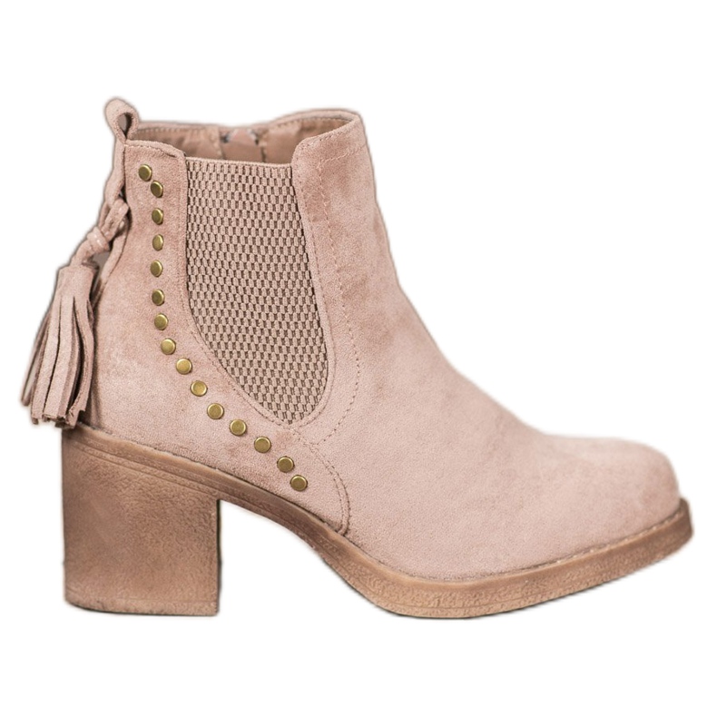 Small Swan Bottines Chelsea à franges brun