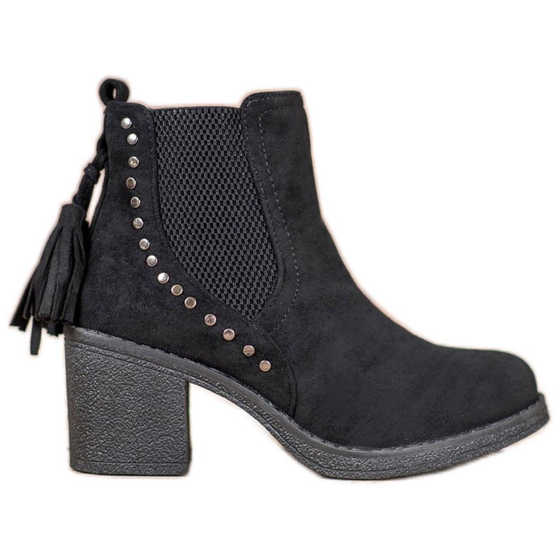 Small Swan Bottines Chelsea à franges le noir Small Swan Bottines Chelsea à franges le noir