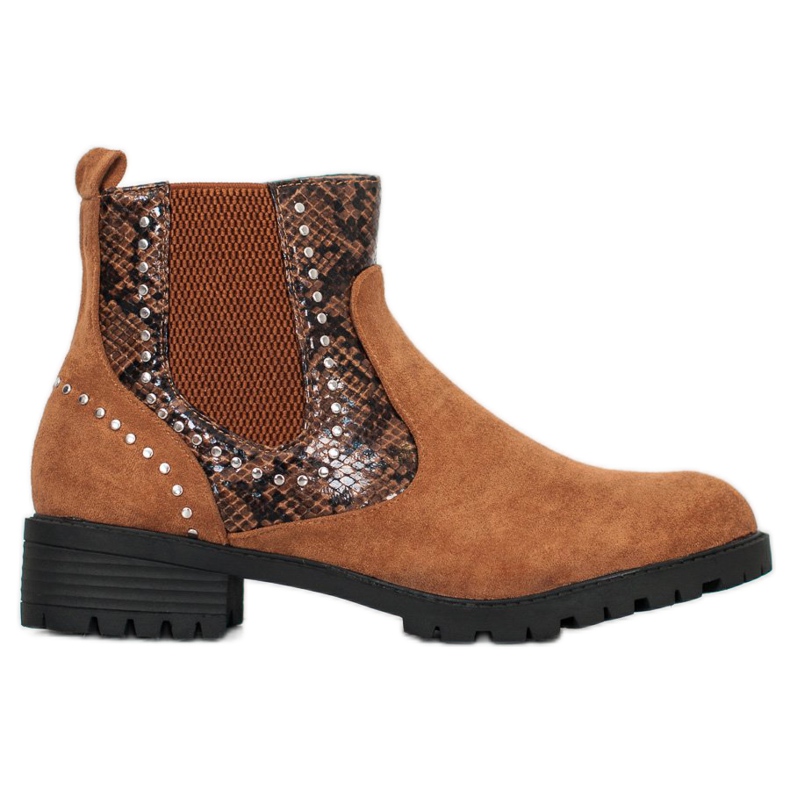 Small Swan Bottines Chelsea à imprimé serpent brun Small Swan Bottines Chelsea à imprimé serpent brun