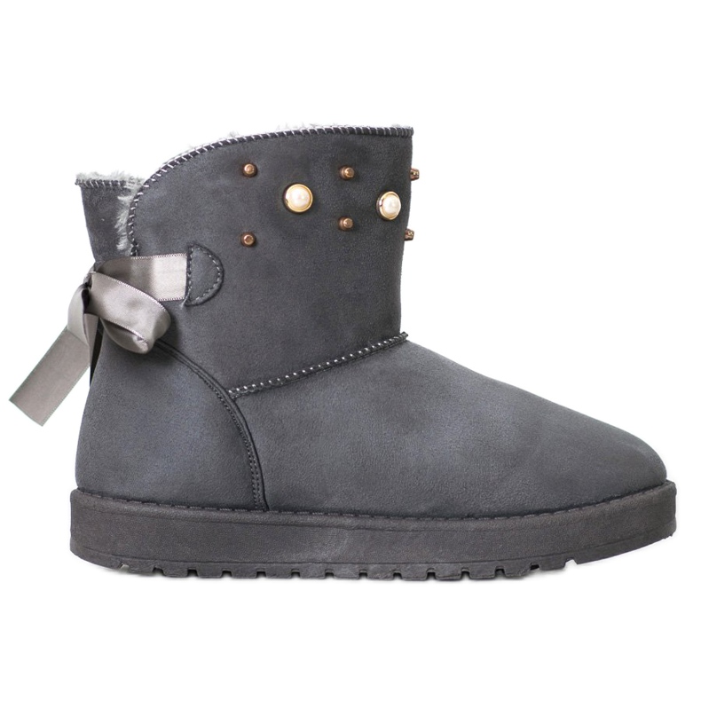 SHELOVET Mukluki avec des perles gris