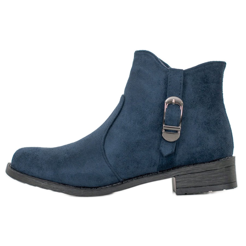 Small Swan Bottines en daim bleu marine