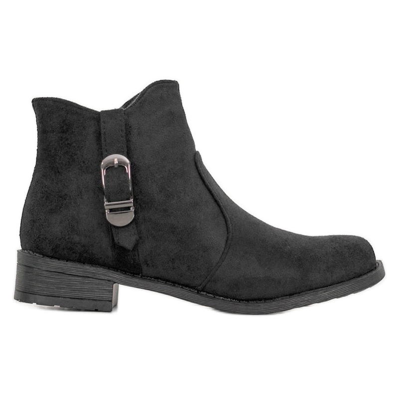 Small Swan Bottines en daim noir le noir