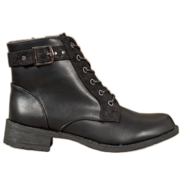 Small Swan Bottines à lacets classiques le noir