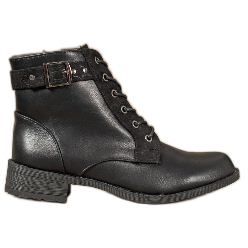 Small Swan Bottines à lacets classiques le noir