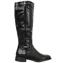 Super Me Bottes d'équitation avec fermeture éclair le noir Super Me Bottes d'équitation avec fermeture éclair le noir