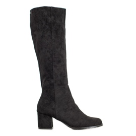Goodin Bottes en daim classiques noir