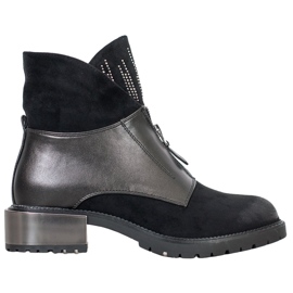 Goodin Bottes de mode chaudes noir gris
