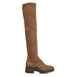 SHELOVET Cuissardes sur la plate-forme brun SHELOVET Cuissardes sur la plate-forme brun