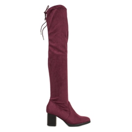 SHELOVET Cuissardes en daim rouge