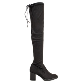 SHELOVET Cuissardes en daim le noir