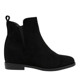 Bottines Chelsea noires à talon compensé BM279 le noir Bottines Chelsea noires à talon compensé BM279 le noir