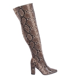 Cuissardes DA28 Kaki Snake brun multicolore