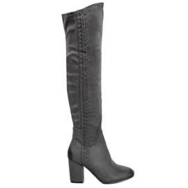 S. BARSKI Bottines en daim à motifs gris