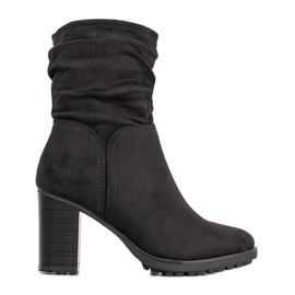 Super Me Bottines en daim avec fermeture éclair le noir
