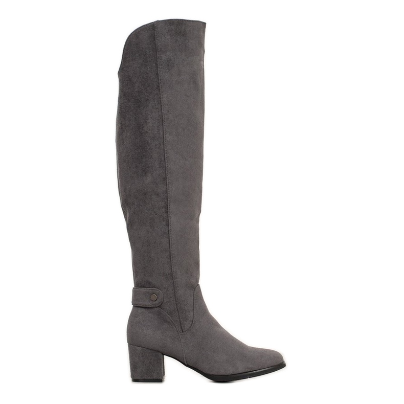 Goodin Bottes chaudes au-dessus du genou gris