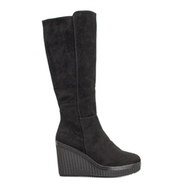 Filippo Bottes compensées noires le noir