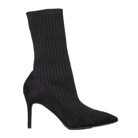 SHELOVET Bottines à enfiler sur un talon haut noir