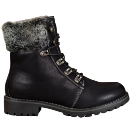 SHELOVET Trappeurs attachés avec fourrure noir