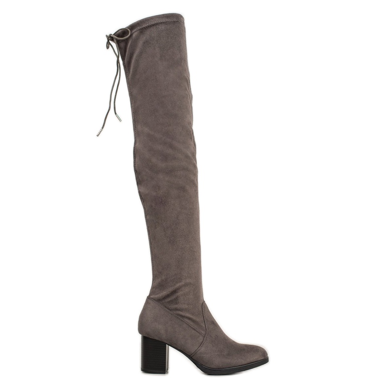 SHELOVET Cuissardes en daim gris