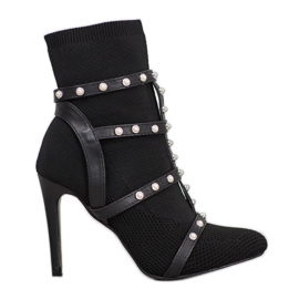 Bestelle Bottines à enfiler avec perles le noir