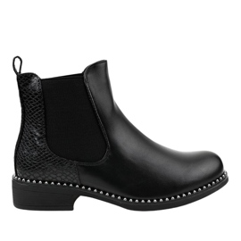 Bottines Chelsea plates noires HQ100