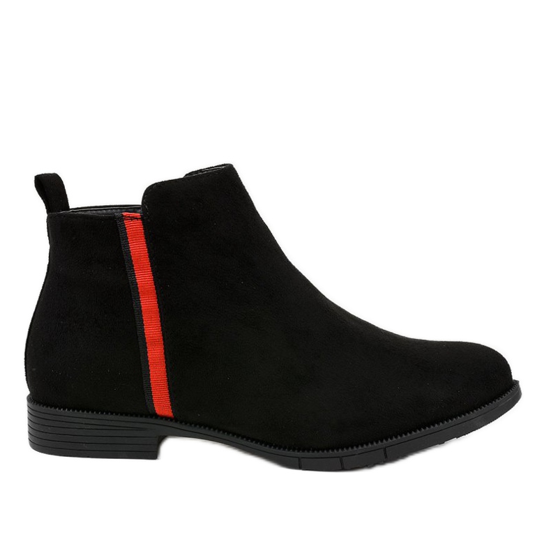 Bottines plates noires pour femmes avec fourrure C08 le noir