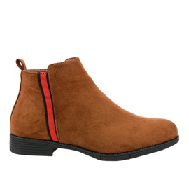 Bottines plates femme marron avec fourrure C08 brun